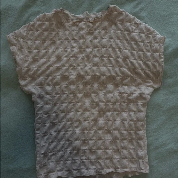 Beige Bubble Textured Top - Picture 2 of 3